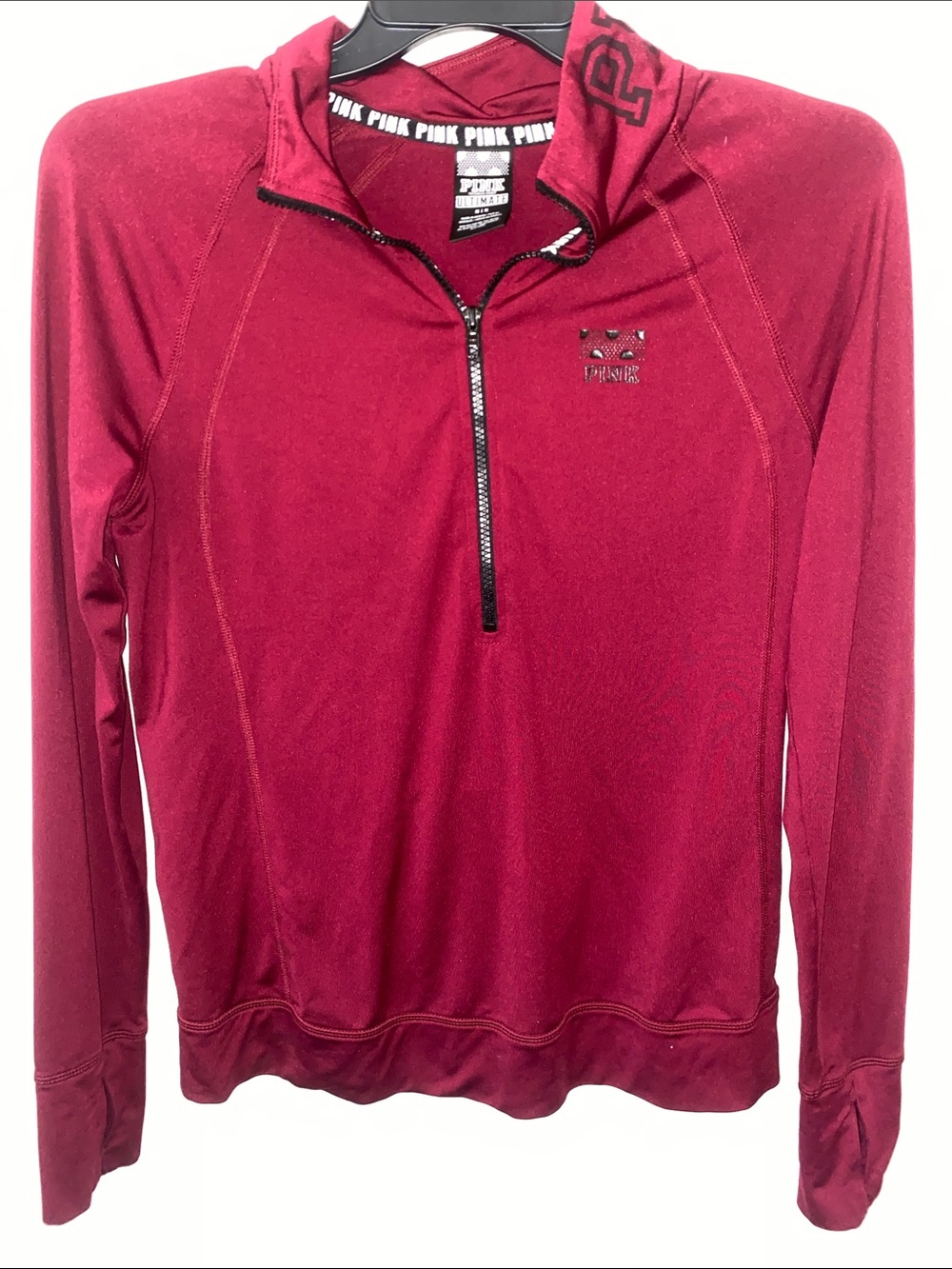 Victoria's Secret PINK Burgundy Quarter-Zip Pullover